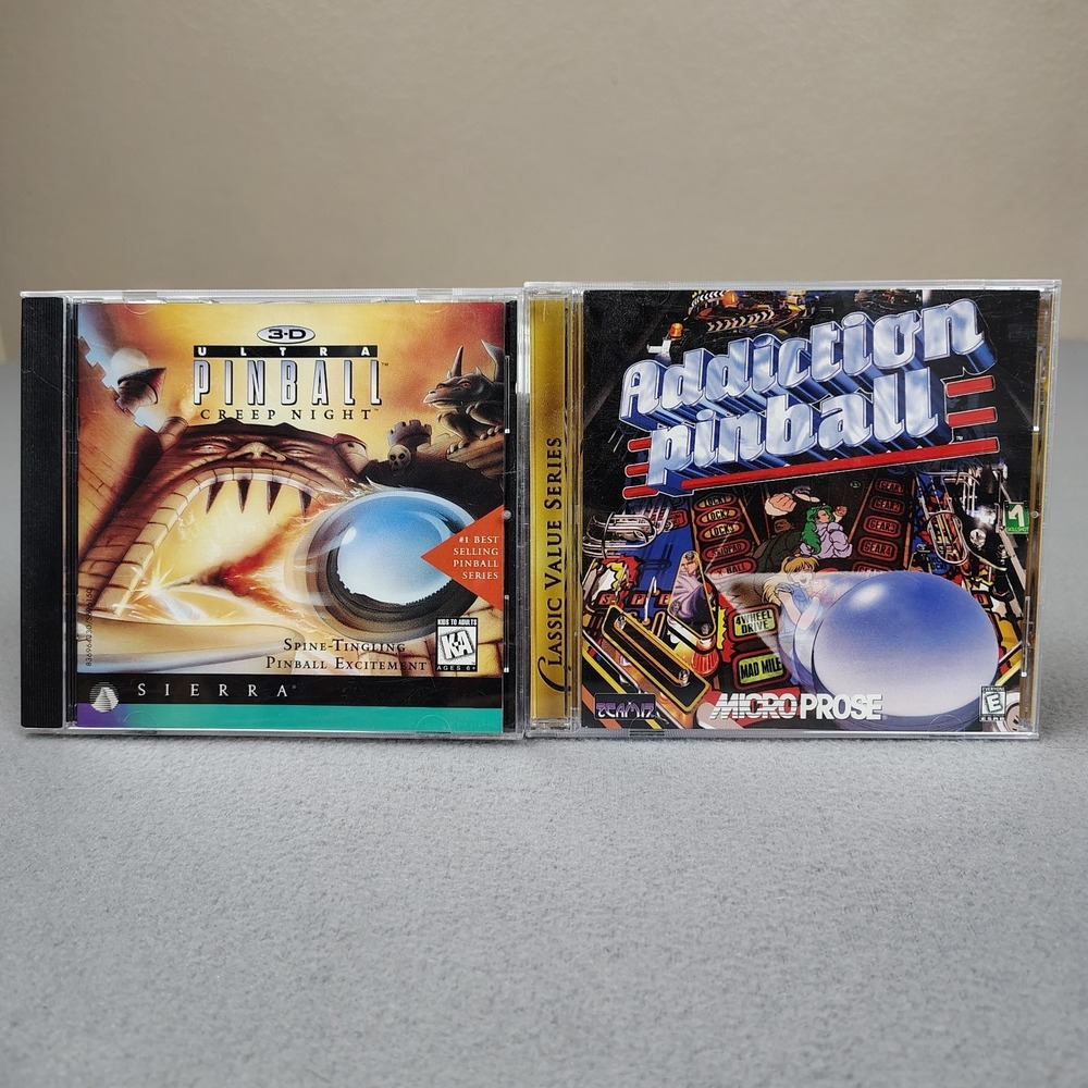 3-D Ultra Pinball Creep Night PC Game Sierra Addiction Pinball Gaming Lot (2)